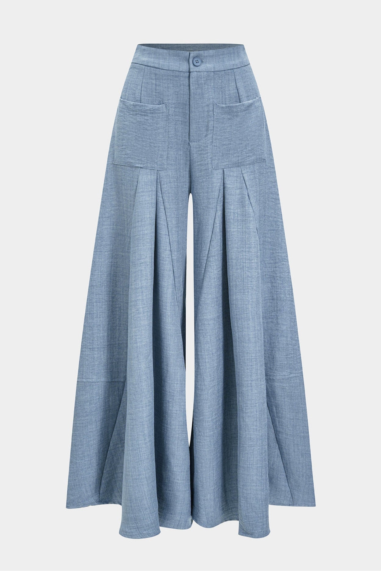 Pantalon palazzo taille haute plissé