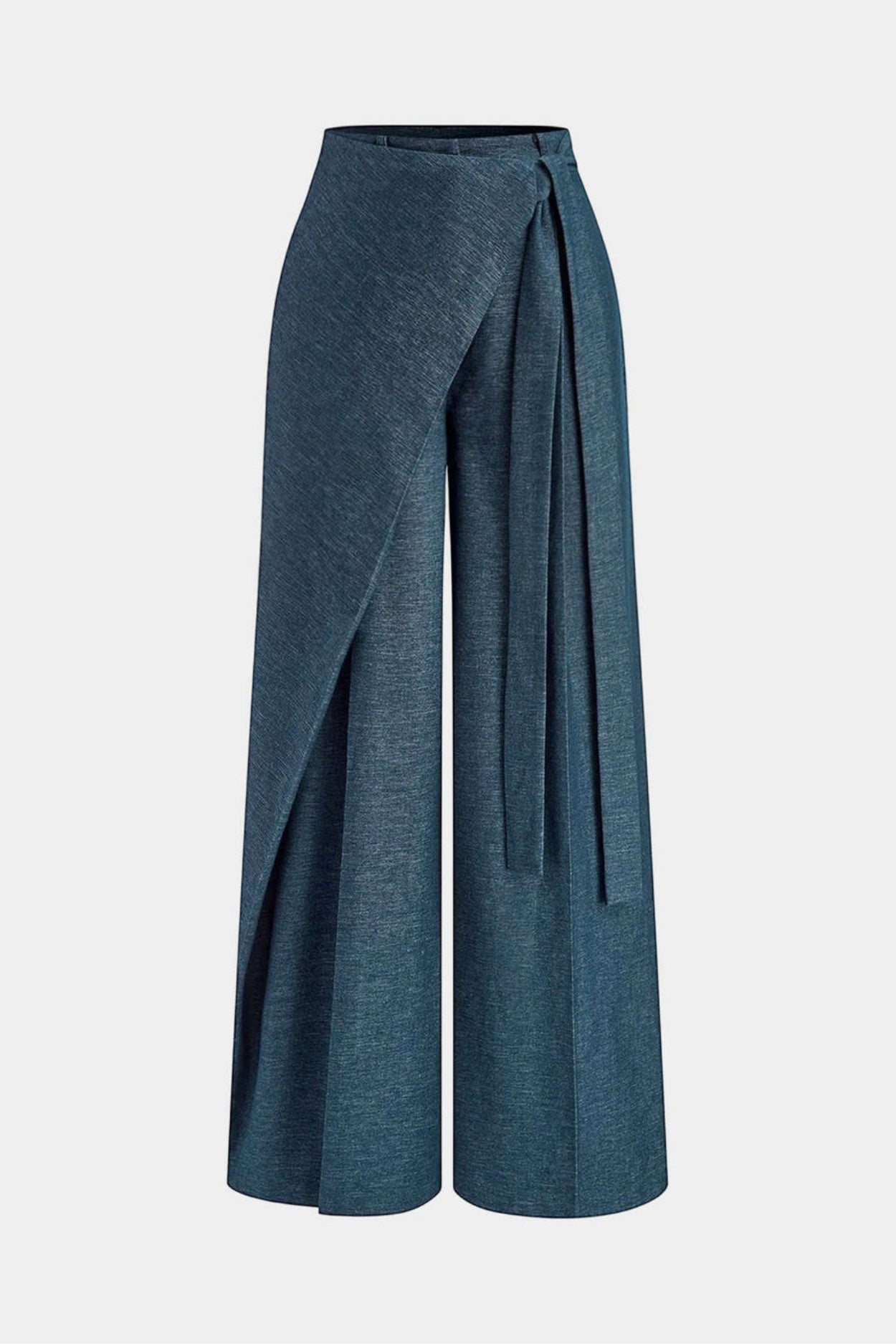 Pantalon palazzo portefeuille noué