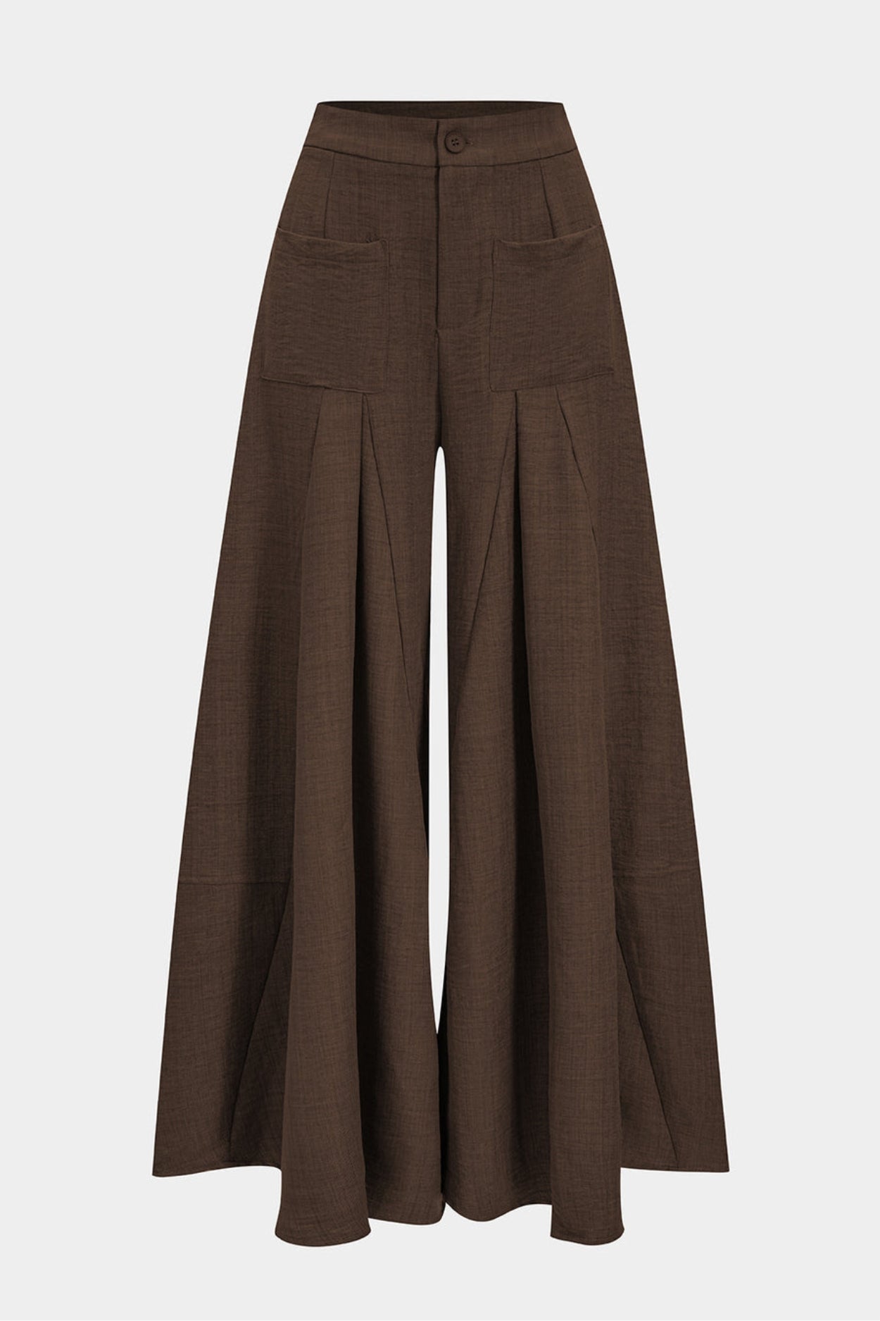 Pantalon palazzo taille haute plissé